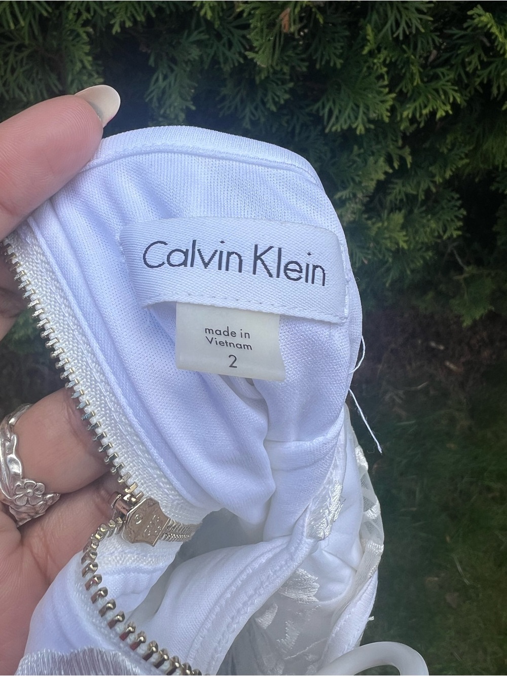 Calvin Klein White Sheer Floral Midi Dress - Picture 5 of 5